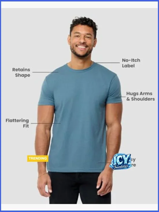 Soft Cotton Blend Athletic Fit Crew Neck T-Shirt for Men - Picture 4 of 7